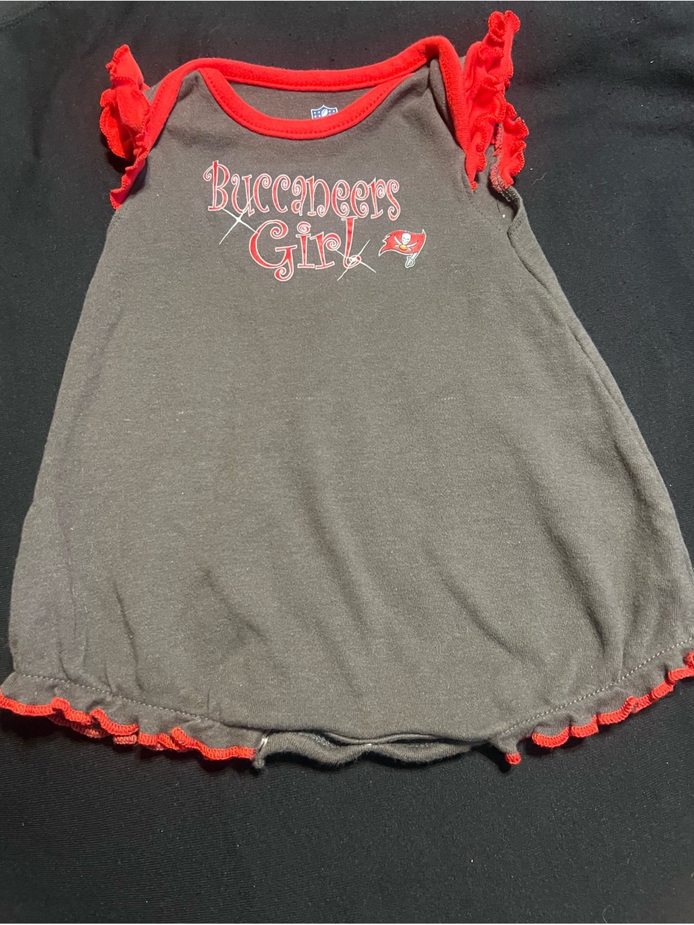 NFL Buccaneers Girl Gray & Red Baby Dress 3-6months